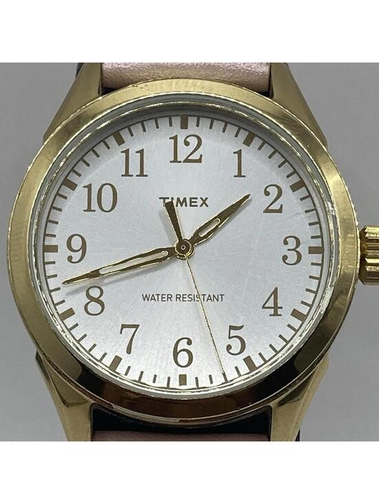 Womens Timex Briarwood Watch 40mm Gold Silver Tone Pink Leather Band New Battery